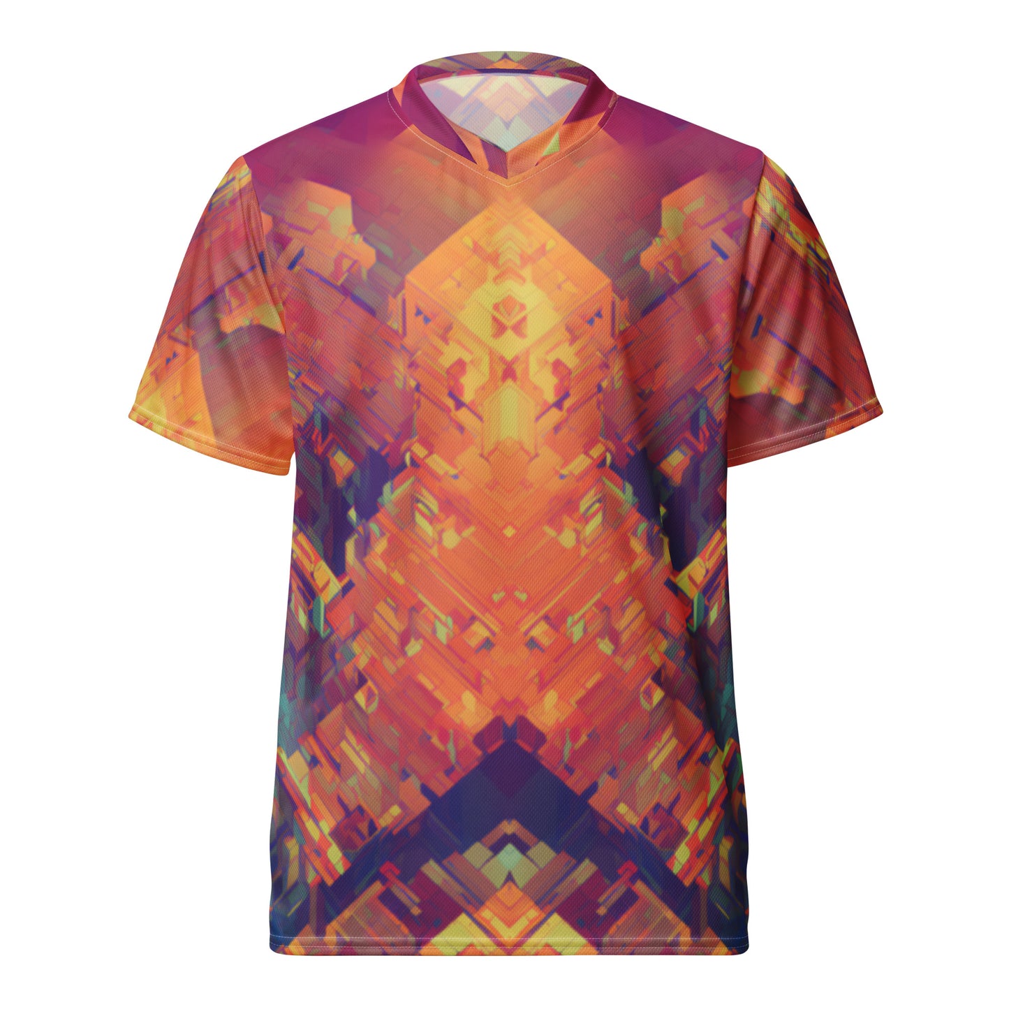 Retro Cubeist Recycled unisex sports jersey