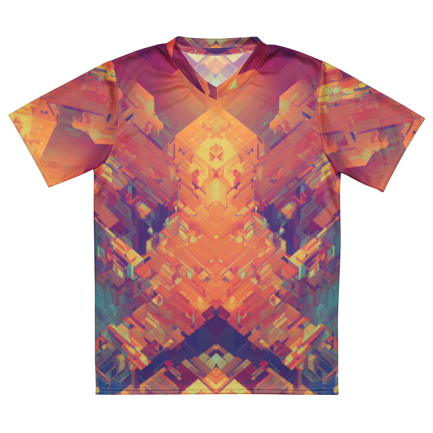 Retro Cubeist Recycled unisex sports jersey