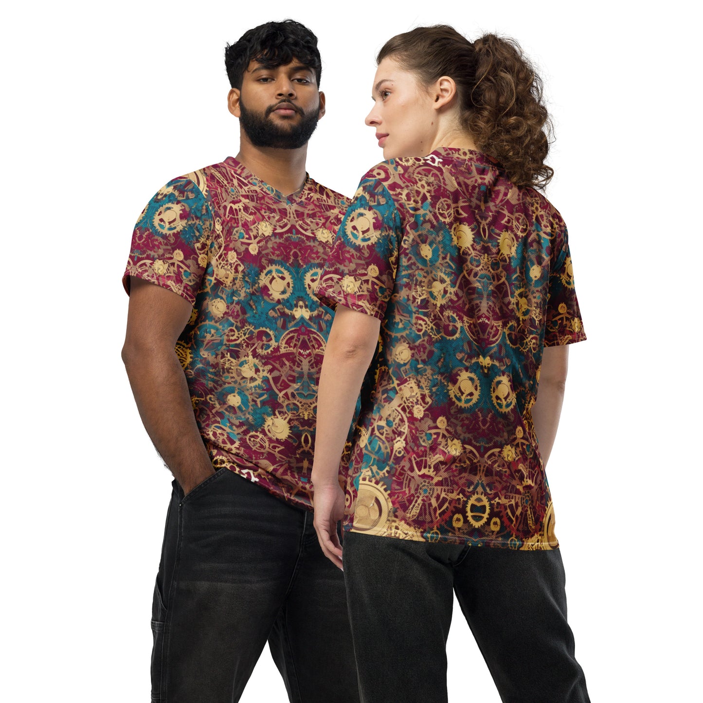 Retro Mechanic Recycled unisex sports jersey