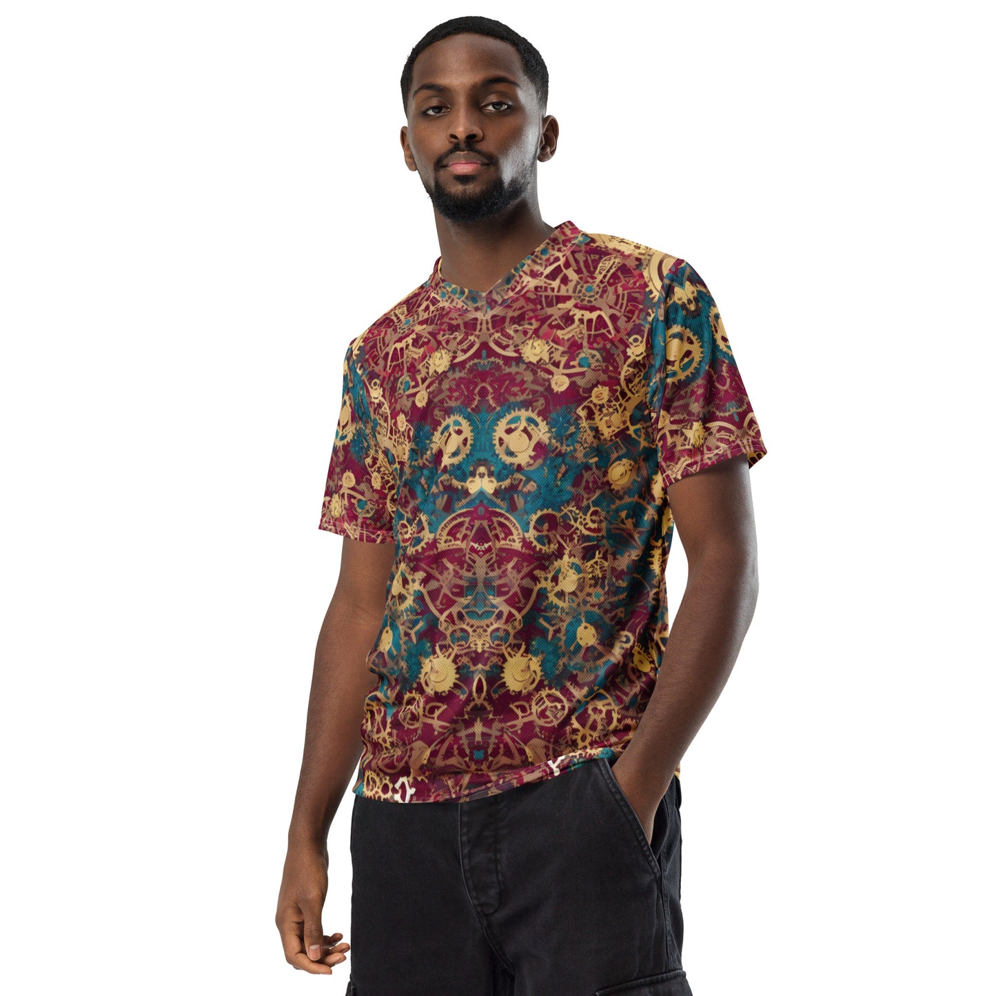 Retro Mechanic Recycled unisex sports jersey