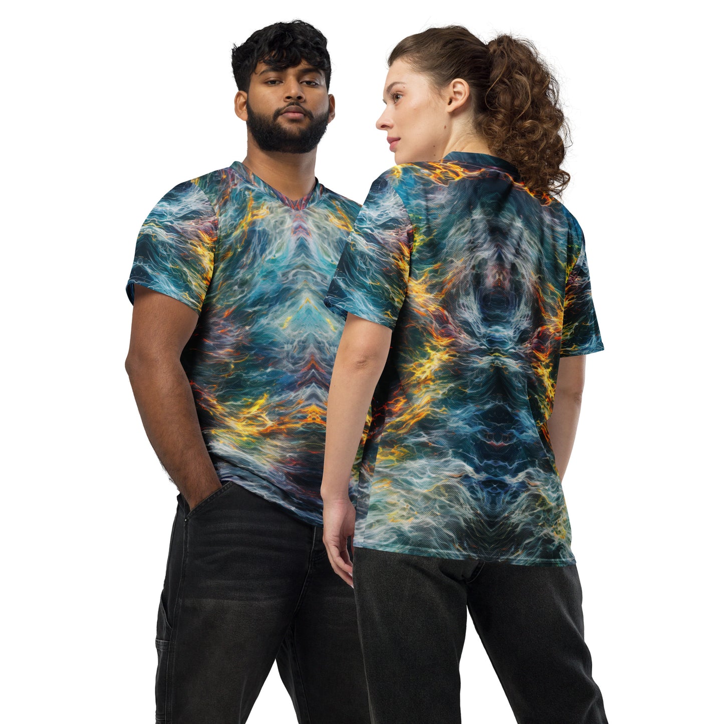 Distorted Universe : Recycled unisex sports jersey