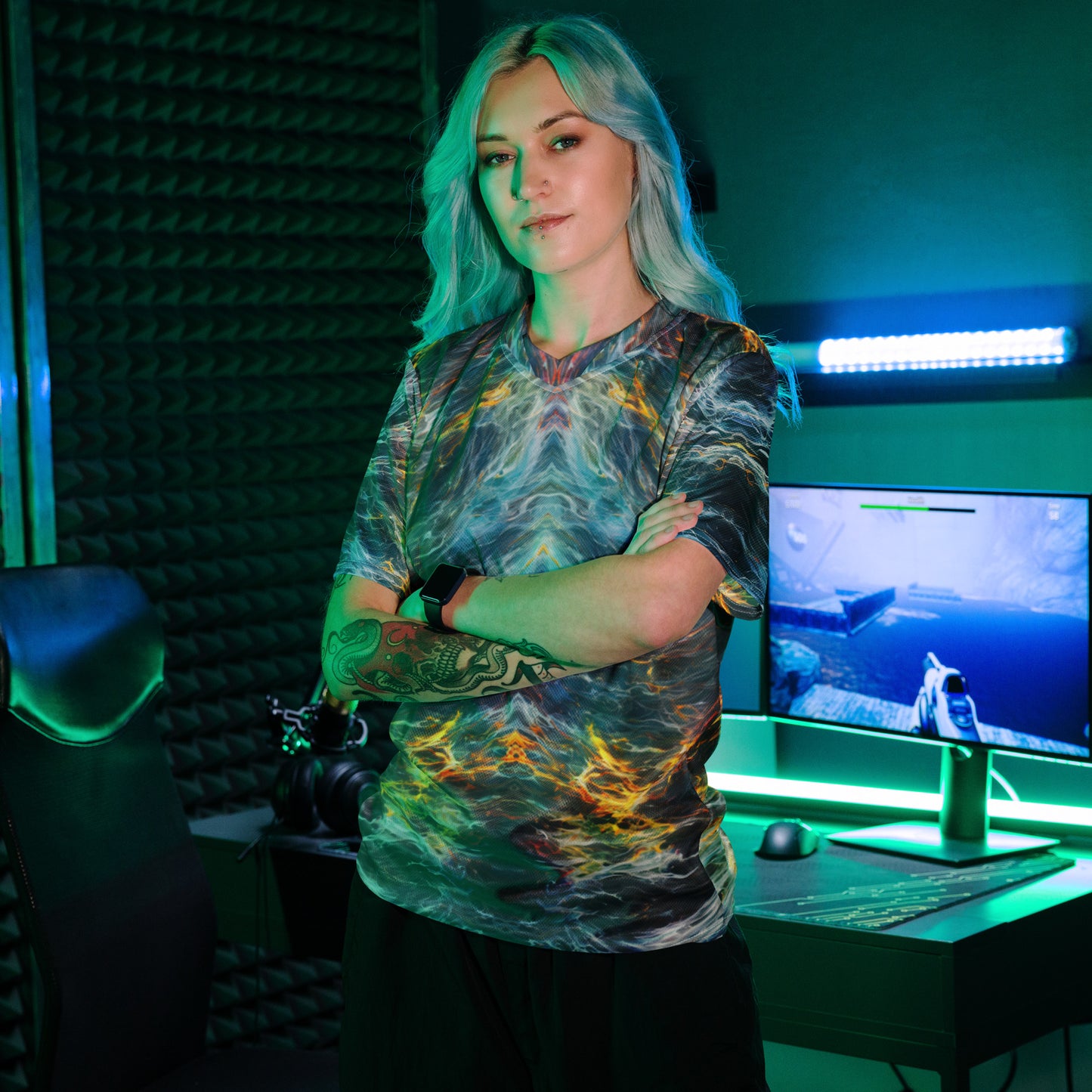 Distorted Universe : Recycled unisex sports jersey