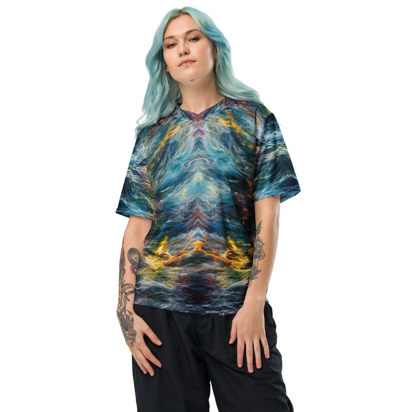 Distorted Universe : Recycled unisex sports jersey