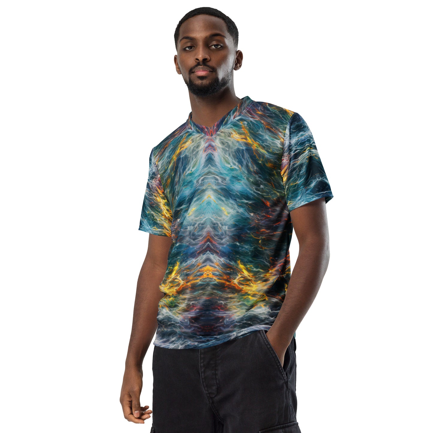 Distorted Universe : Recycled unisex sports jersey
