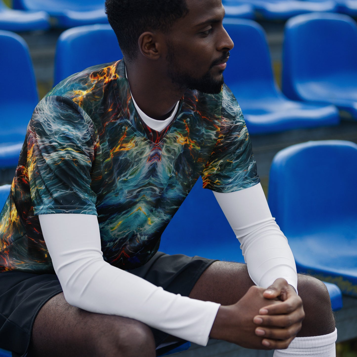 Distorted Universe : Recycled unisex sports jersey