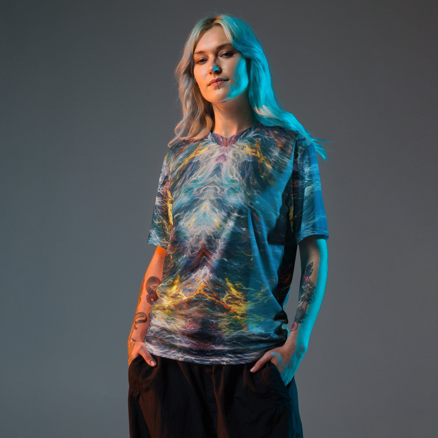 Distorted Universe : Recycled unisex sports jersey