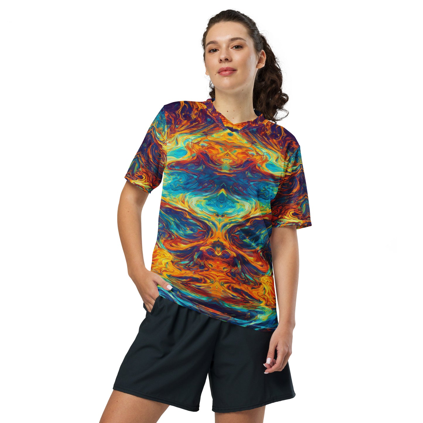Flaming Confusion : Recycled unisex sports jersey