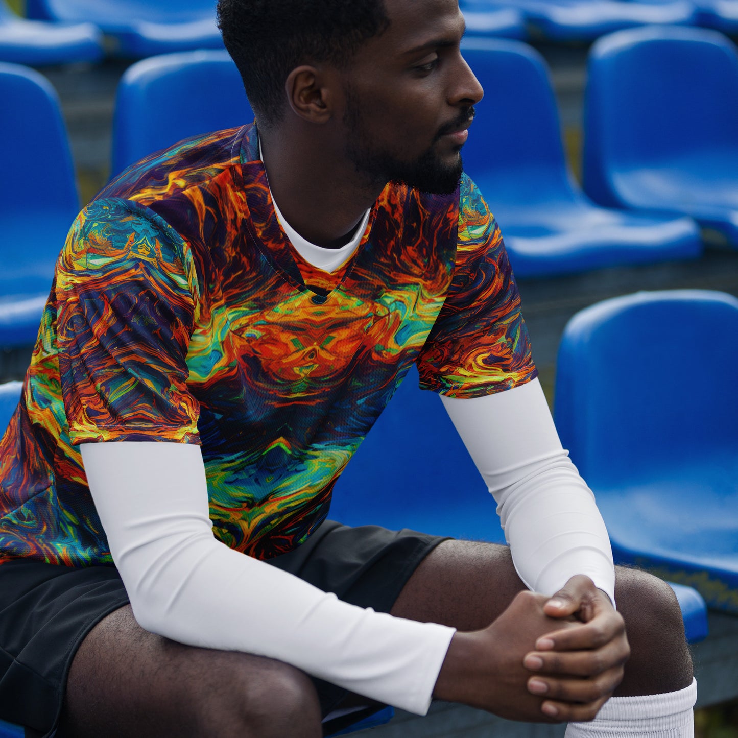 Flaming Confusion : Recycled unisex sports jersey