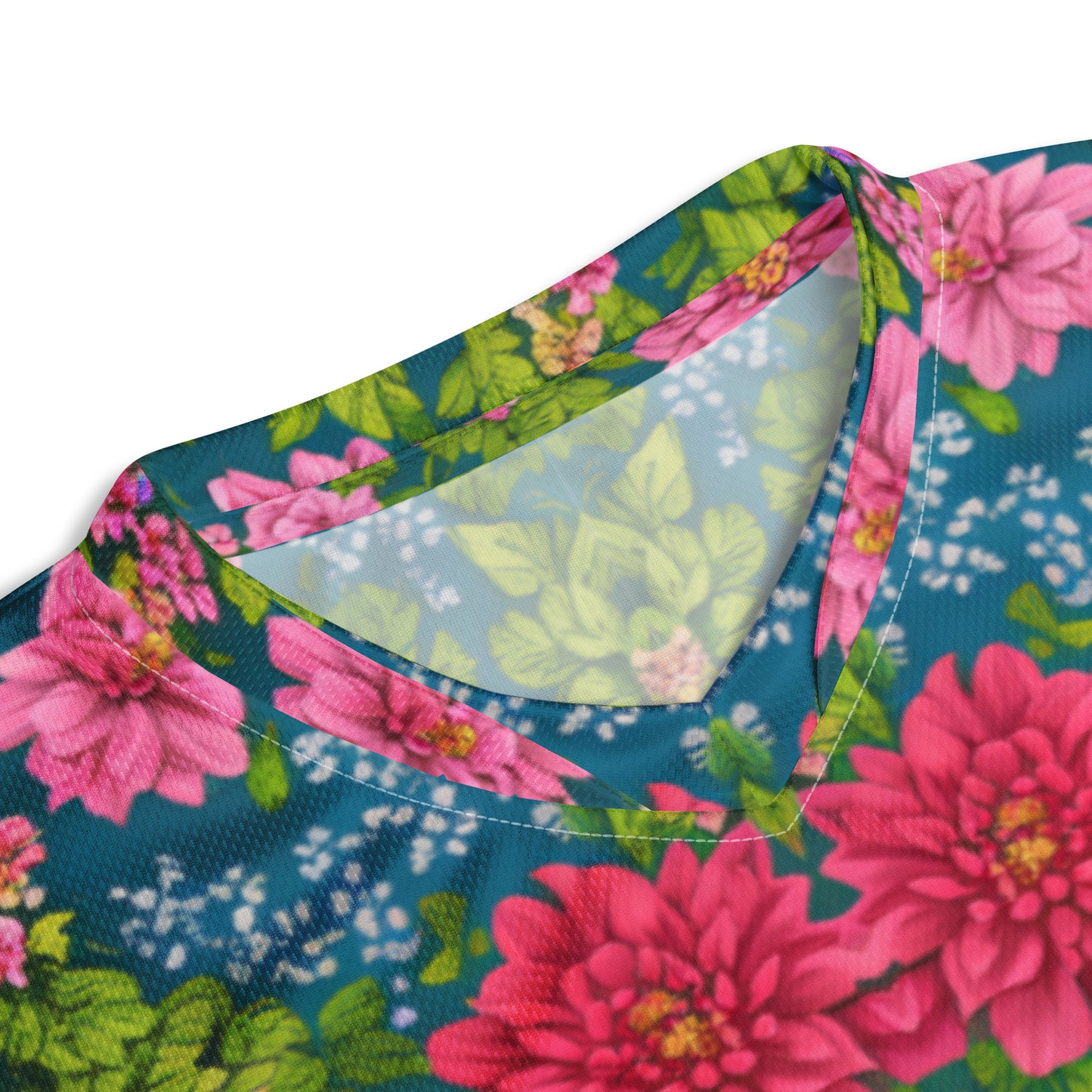 Red Rose Floral Recycled unisex sports jersey