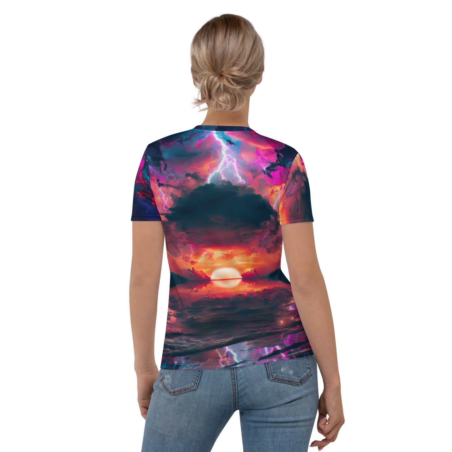 Retro Synthwave style Exoplanet sunrise Women's T-shirt