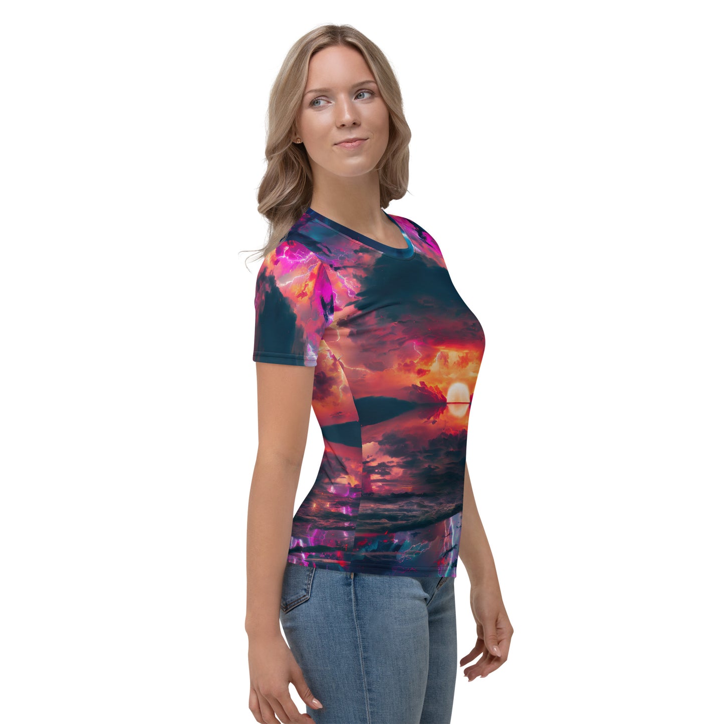 Retro Synthwave style Exoplanet sunrise Women's T-shirt