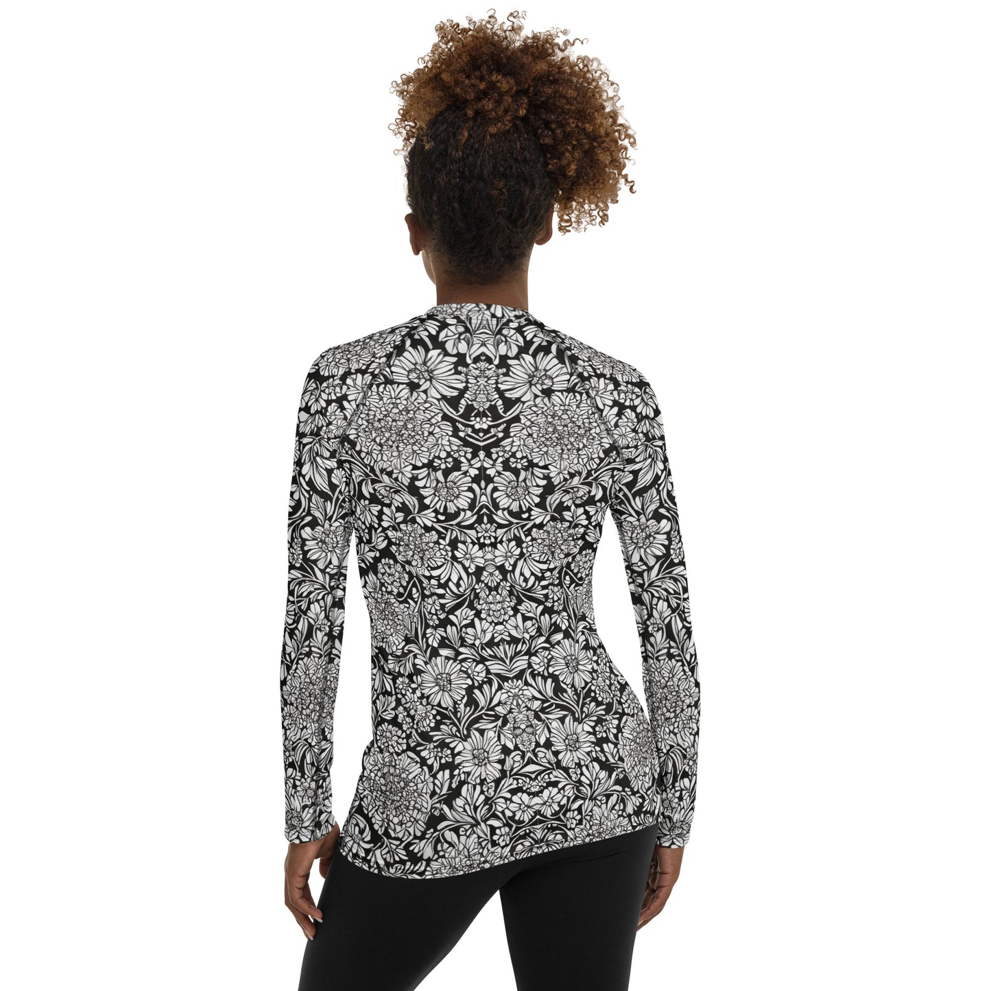 Monochrome Floral : Women's Rash Guard