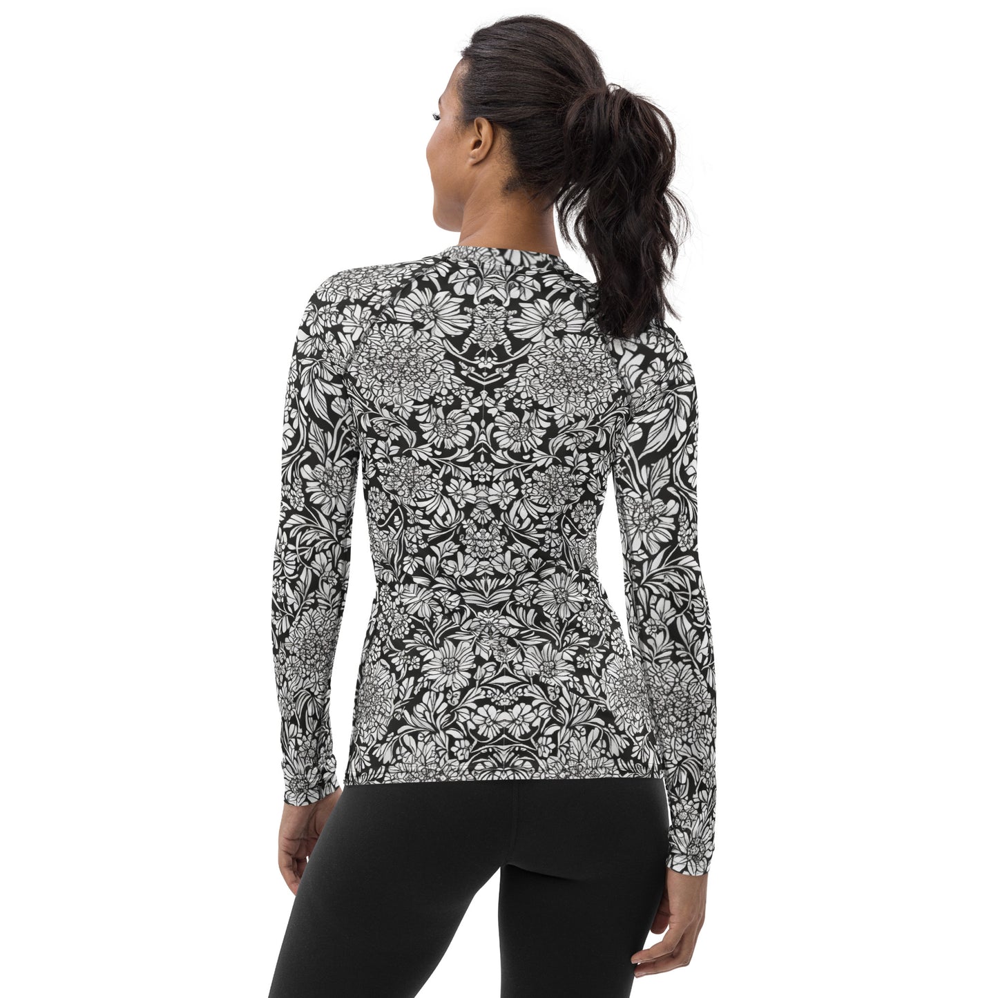 Monochrome Floral : Women's Rash Guard