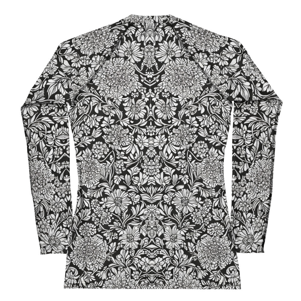 Monochrome Floral : Women's Rash Guard