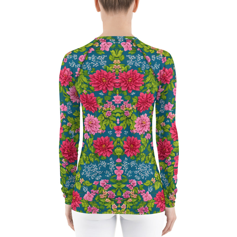 Red Floral Women's : Rash Guard