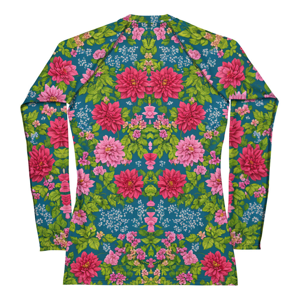 Red Floral Women's : Rash Guard