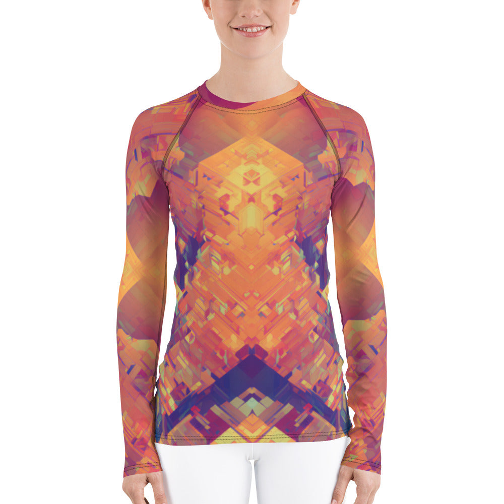 Retro Cube : Women's Rash Guard