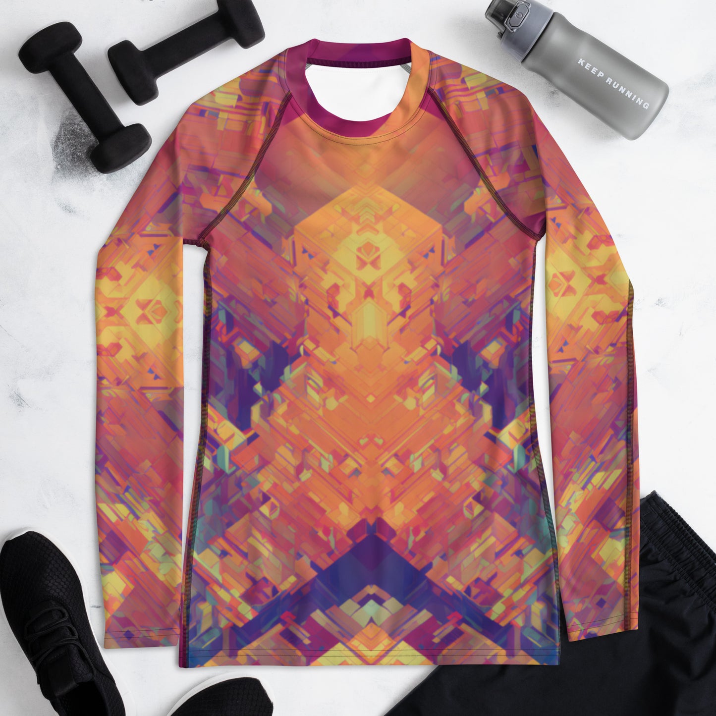 Retro Cube : Women's Rash Guard