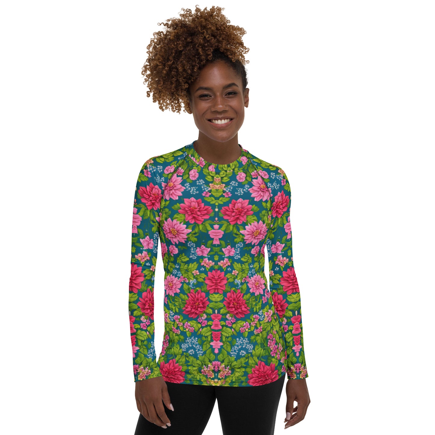 Red Floral Women's : Rash Guard