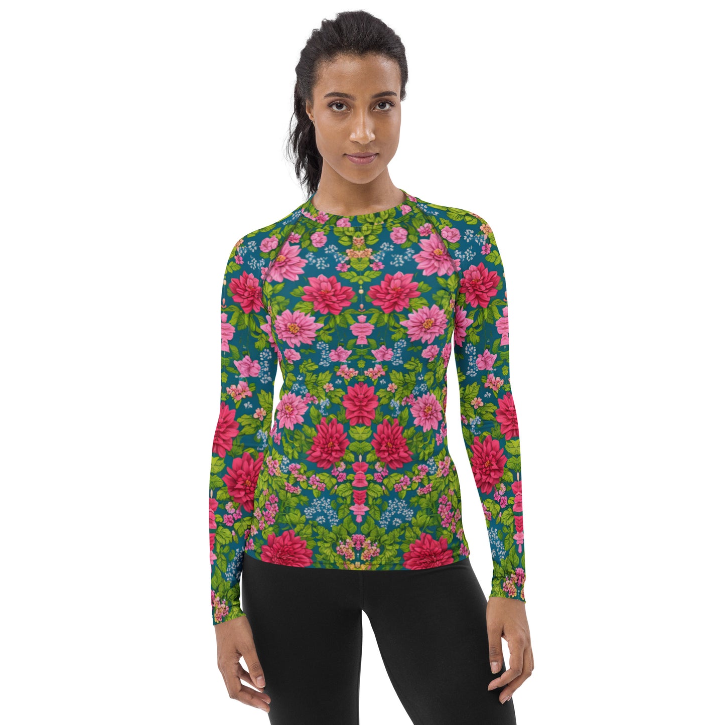 Red Floral Women's : Rash Guard