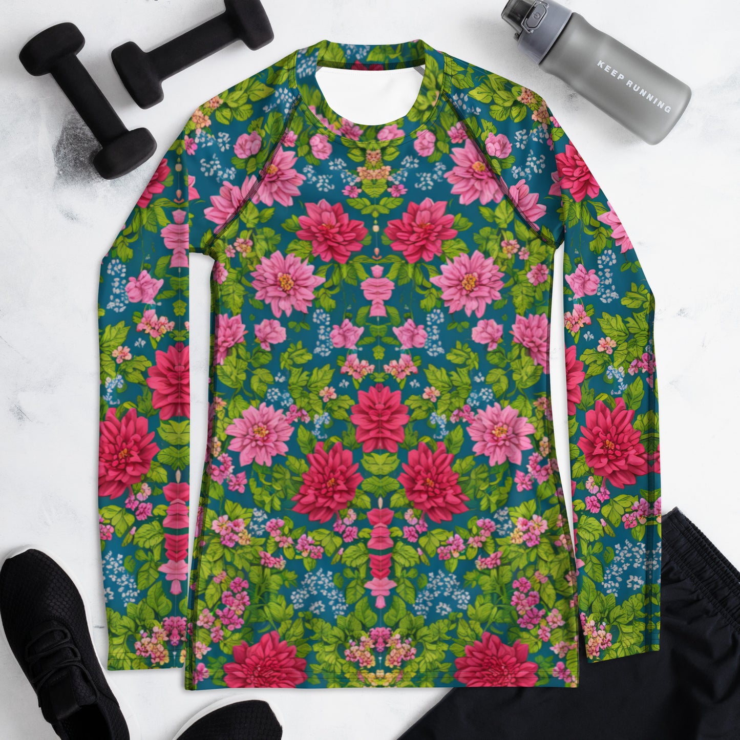 Red Floral Women's : Rash Guard