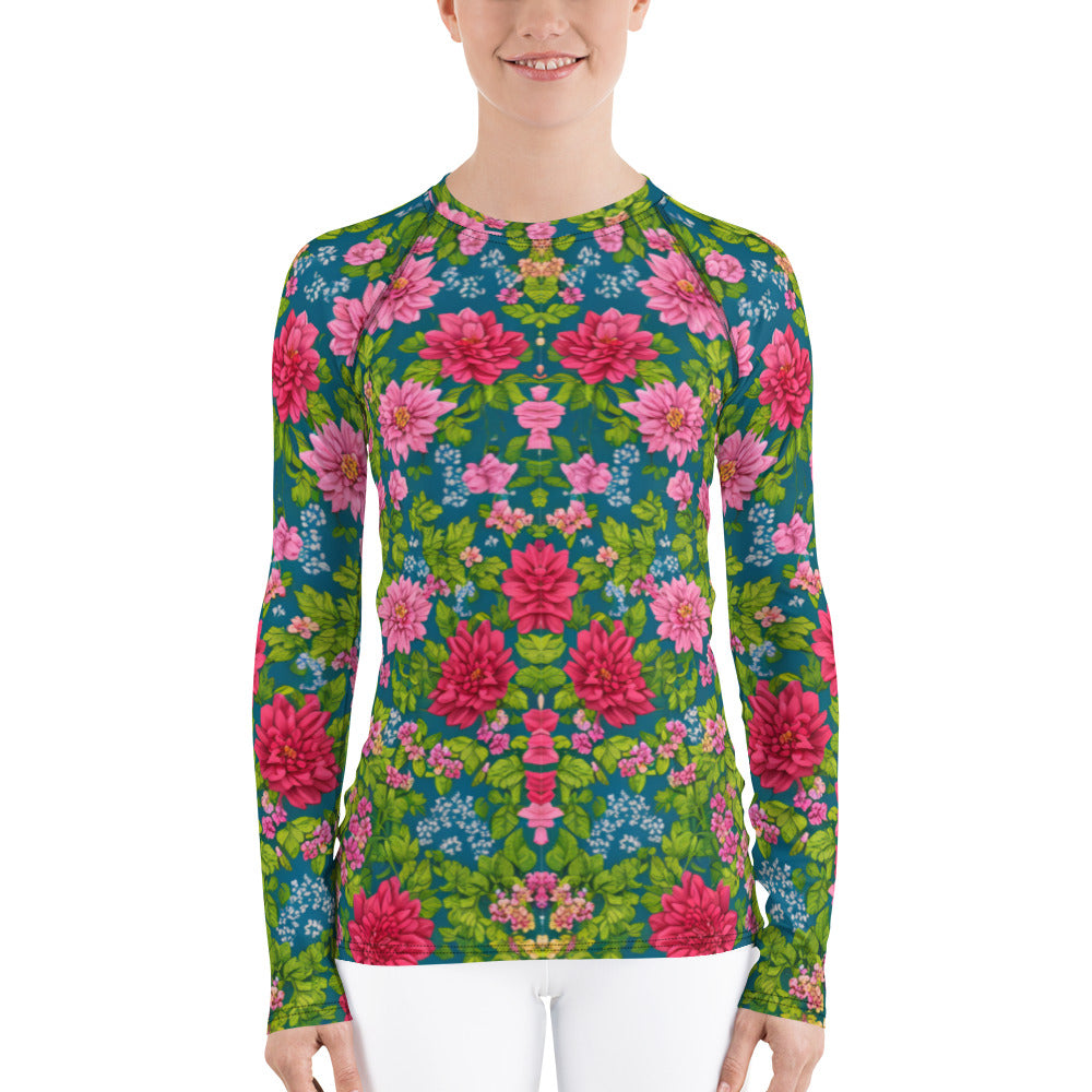 Red Floral Women's : Rash Guard
