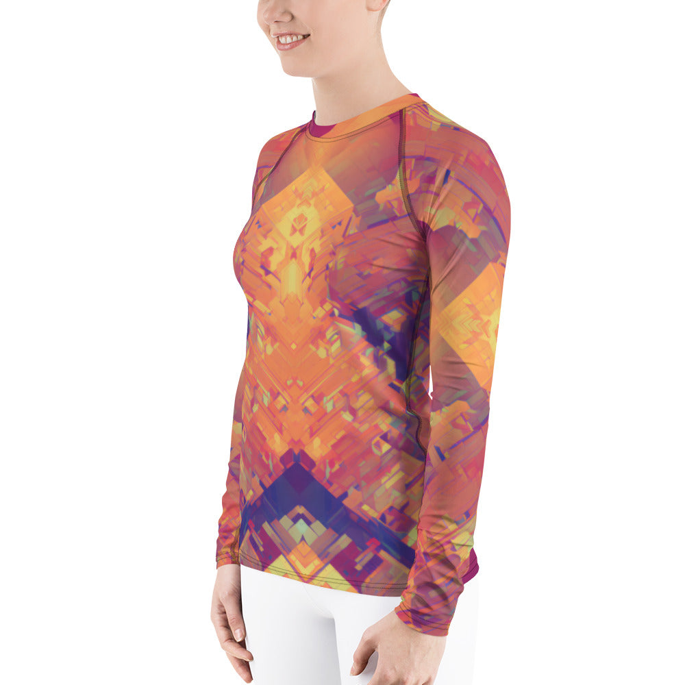 Retro Cube : Women's Rash Guard