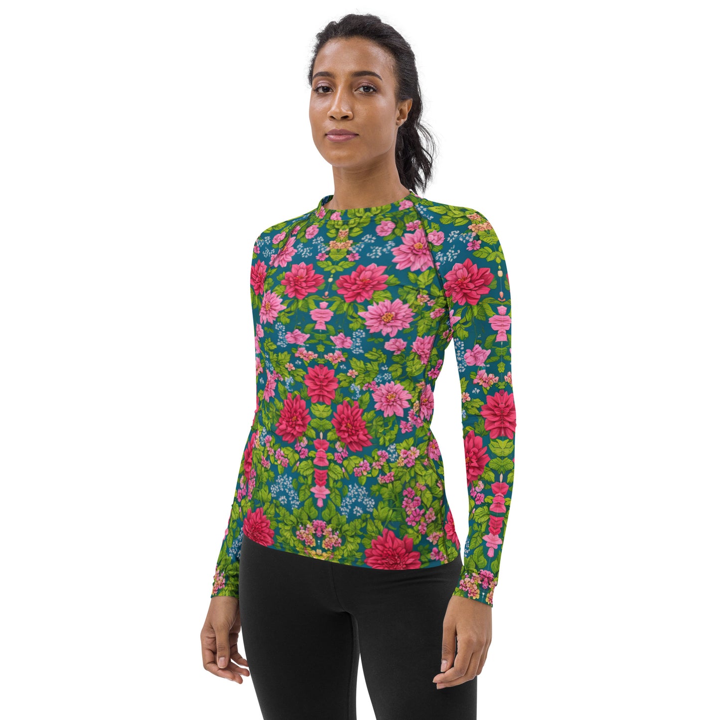 Red Floral Women's : Rash Guard