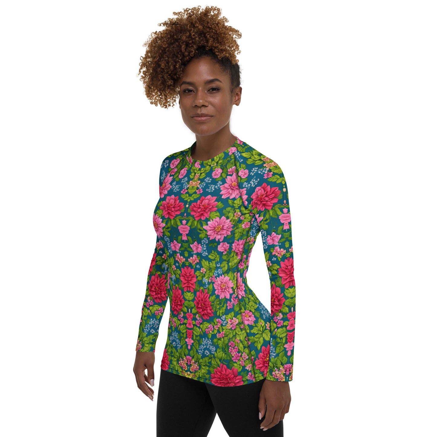 Red Floral Women's : Rash Guard