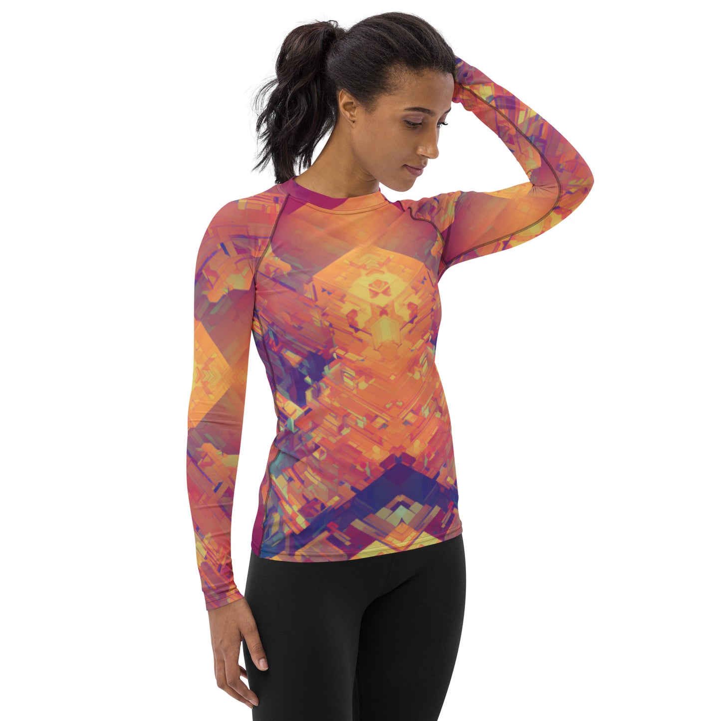 Retro Cube : Women's Rash Guard