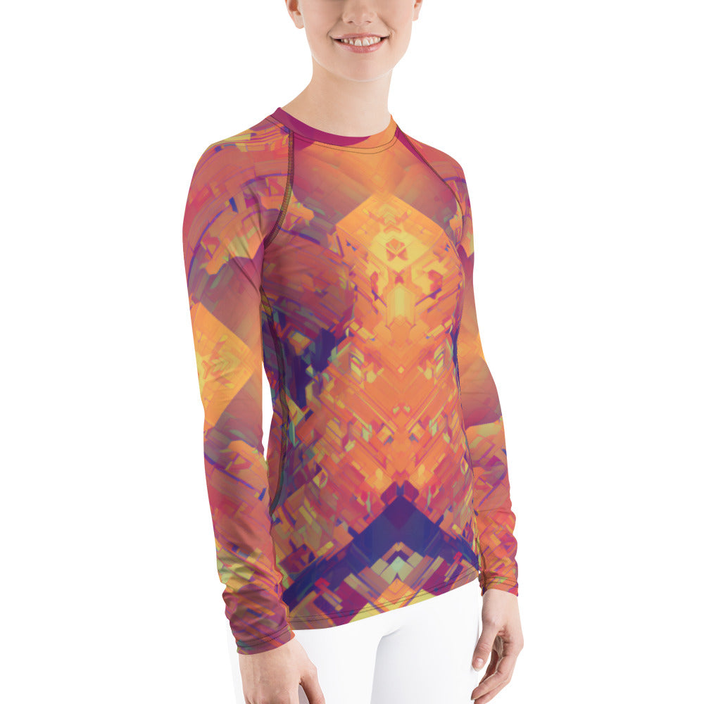Retro Cube : Women's Rash Guard