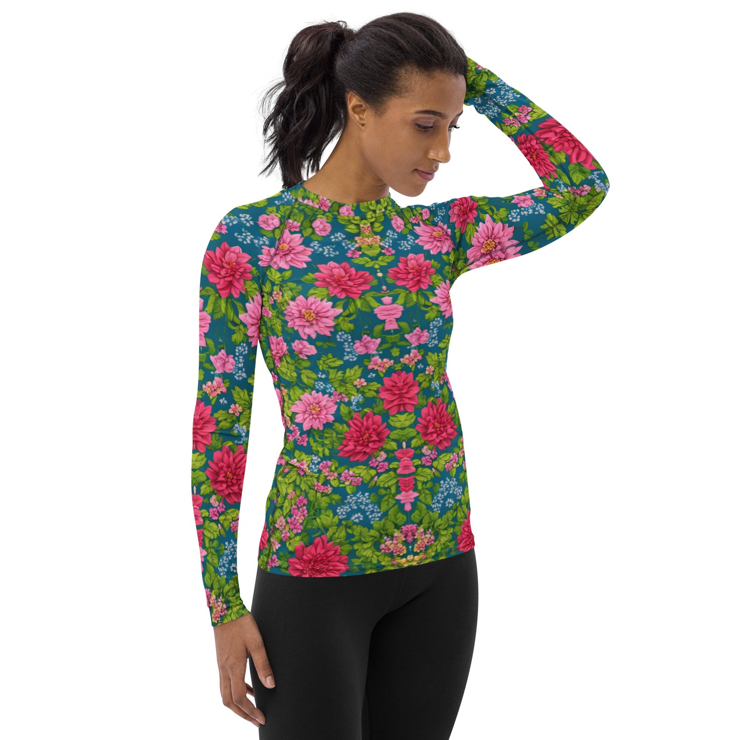 Red Floral Women's : Rash Guard