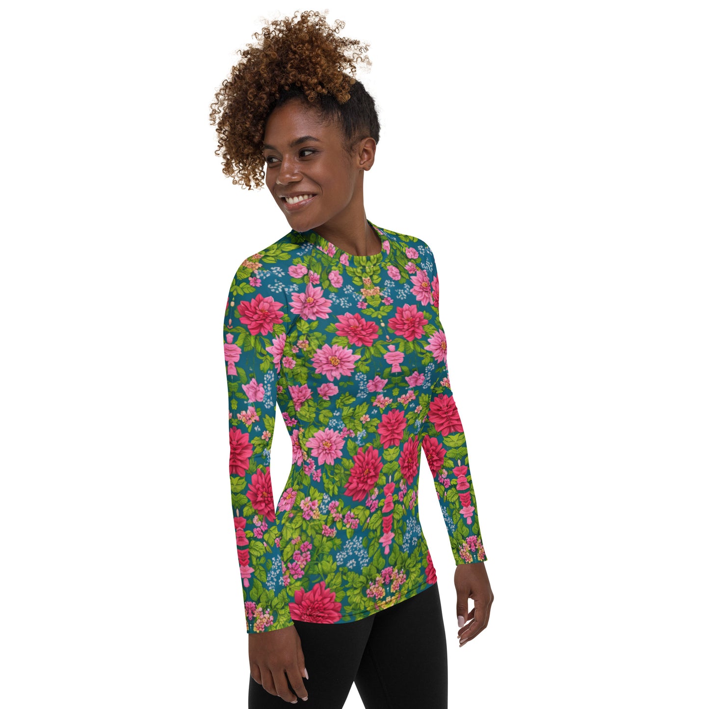 Red Floral Women's : Rash Guard