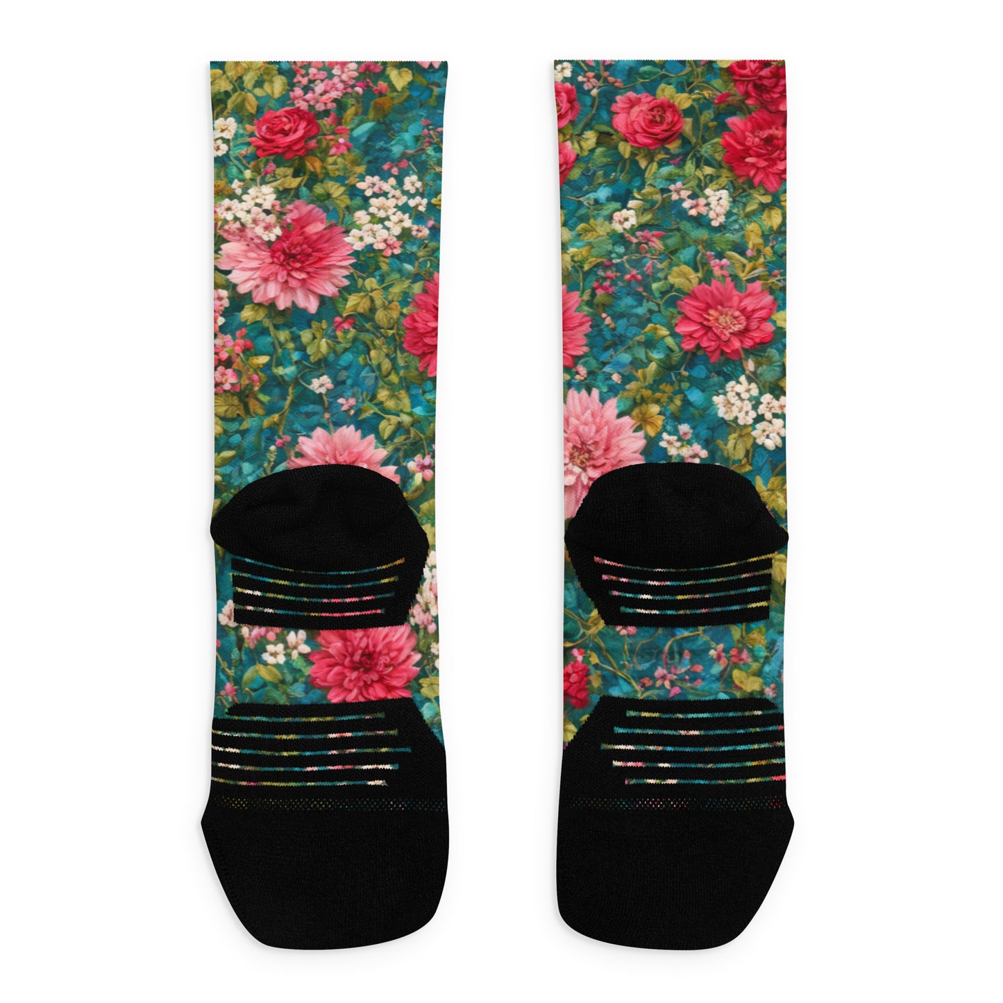 Vintage Flowers Basketball socks