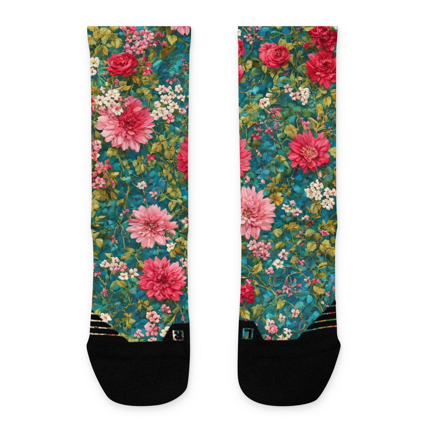 Vintage Flowers Basketball socks