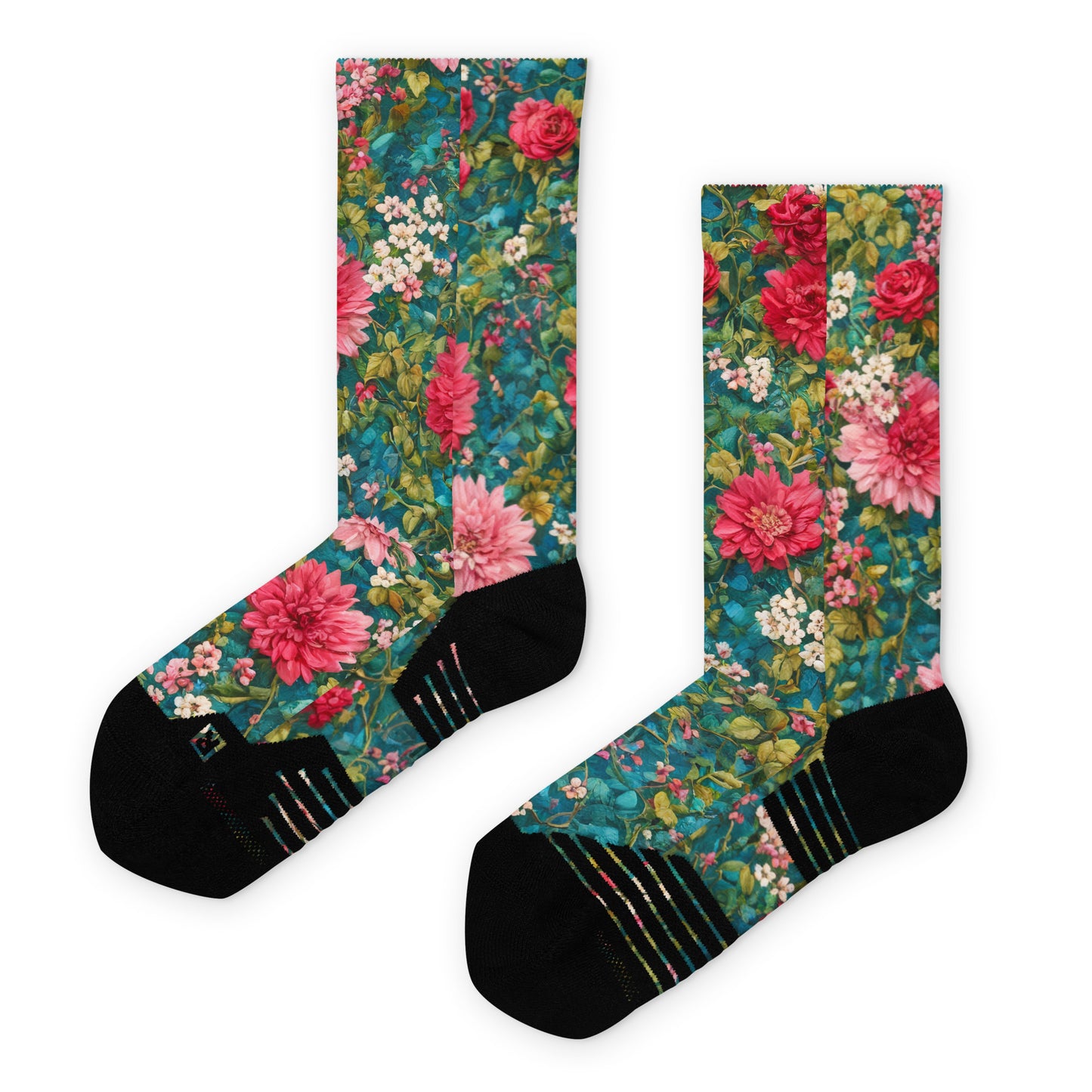 Vintage Flowers Basketball socks