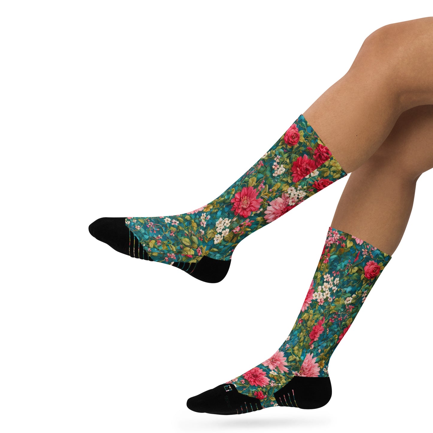 Vintage Flowers Basketball socks