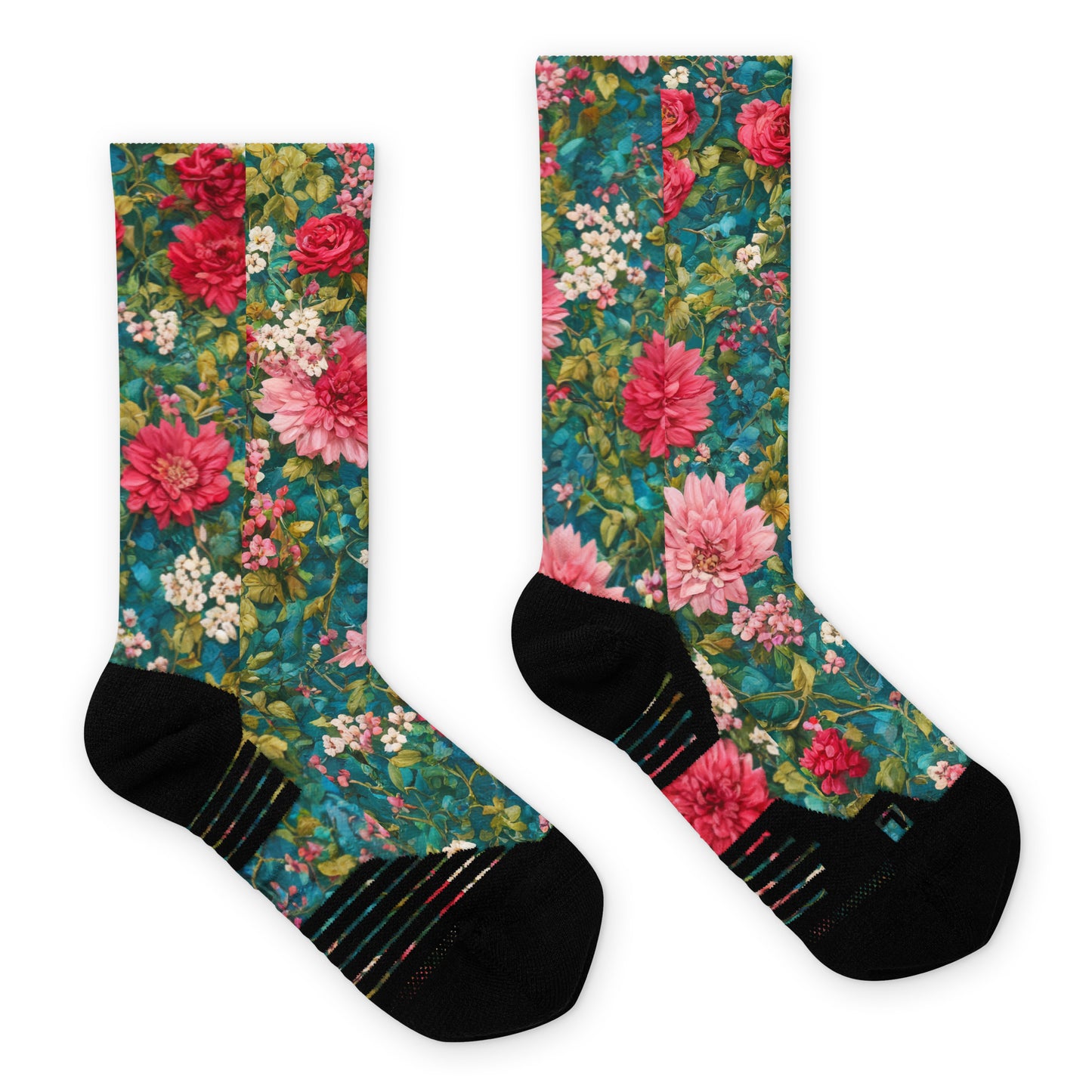 Vintage Flowers Basketball socks