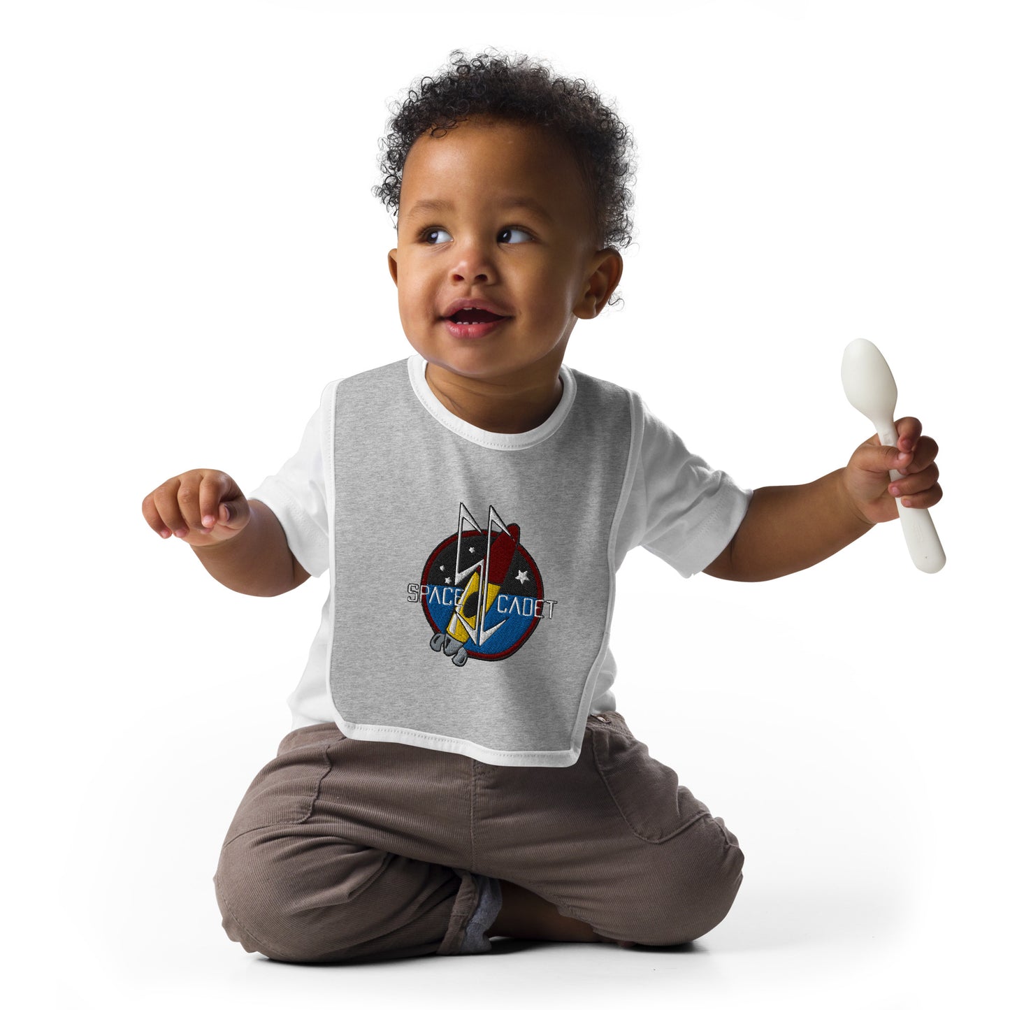 Embroidered Space Cadet : Baby Bib
