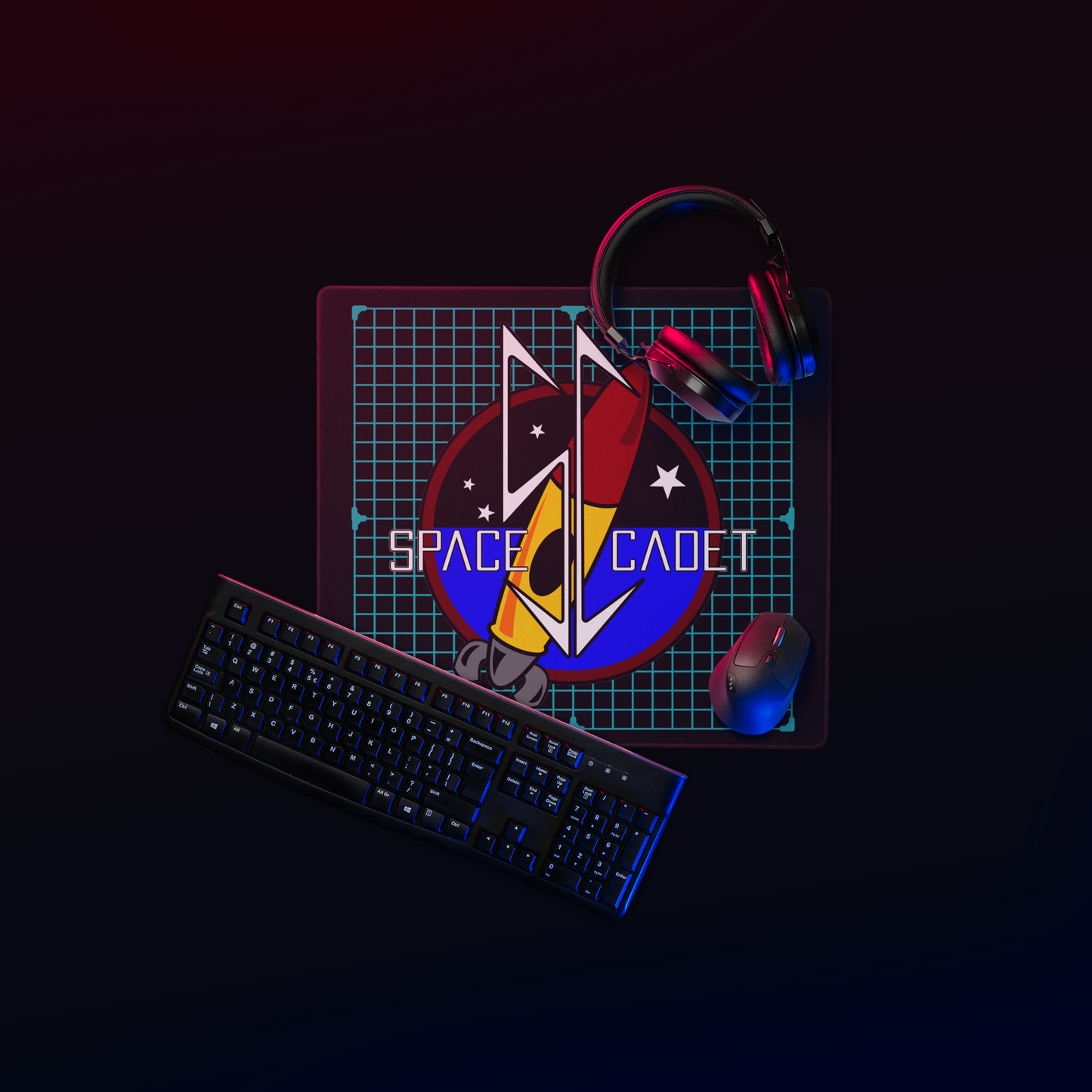 The Space Cadet Grid Gaming mouse pad
