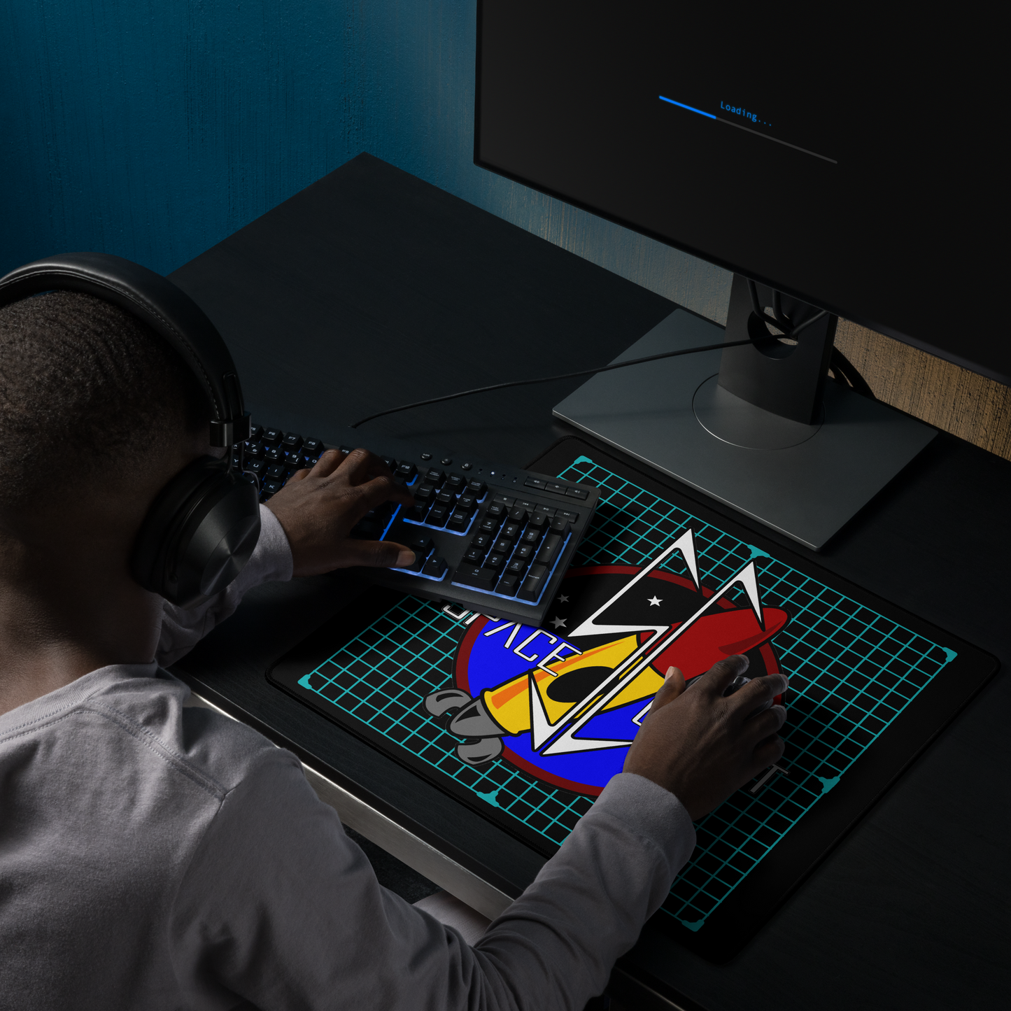 The Space Cadet Grid Gaming mouse pad