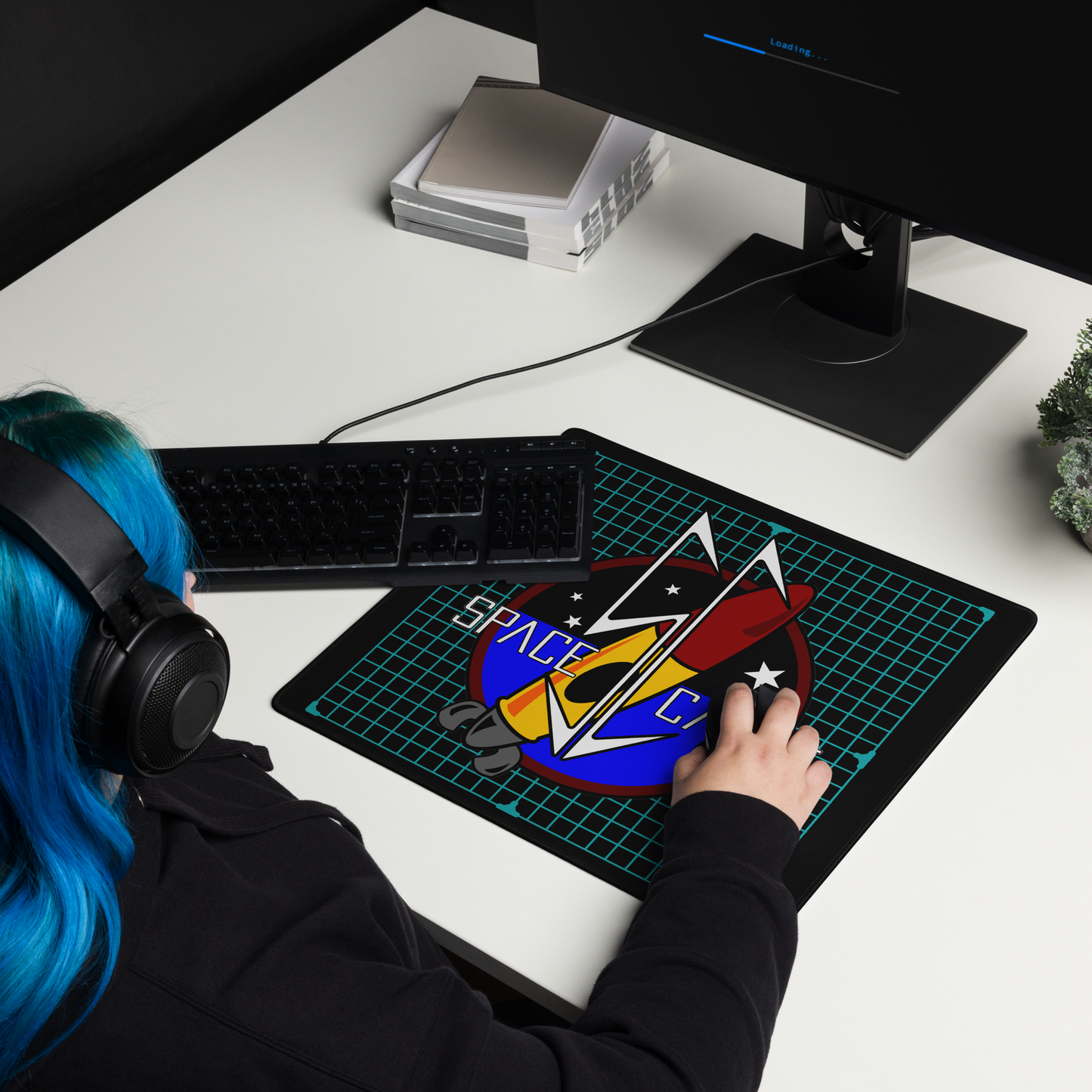 The Space Cadet Grid Gaming mouse pad