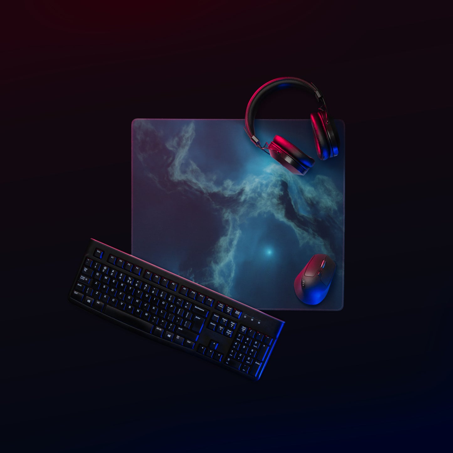 Small and Large sizes, blue nebula Gaming style mouse pad