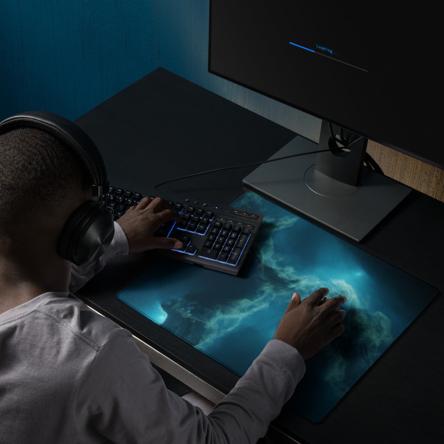 Small and Large sizes, blue nebula Gaming style mouse pad