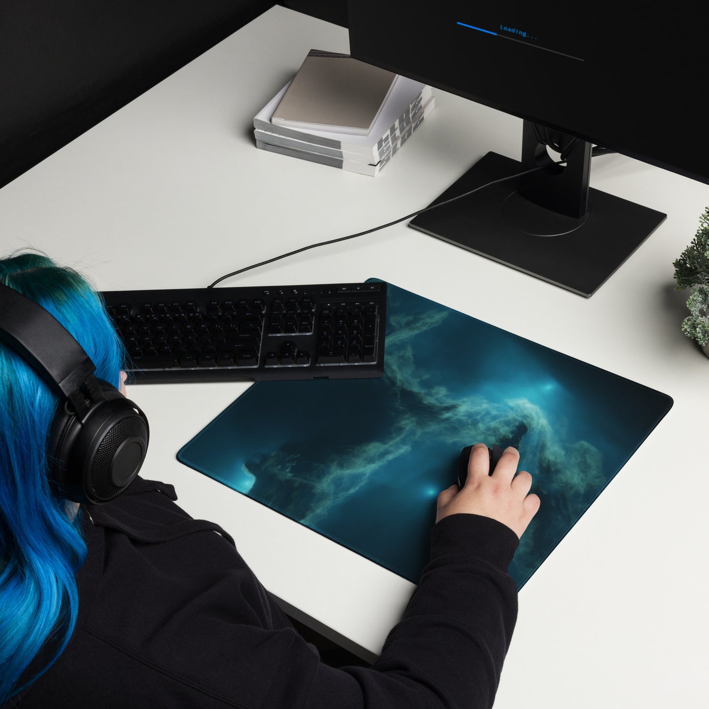 Small and Large sizes, blue nebula Gaming style mouse pad