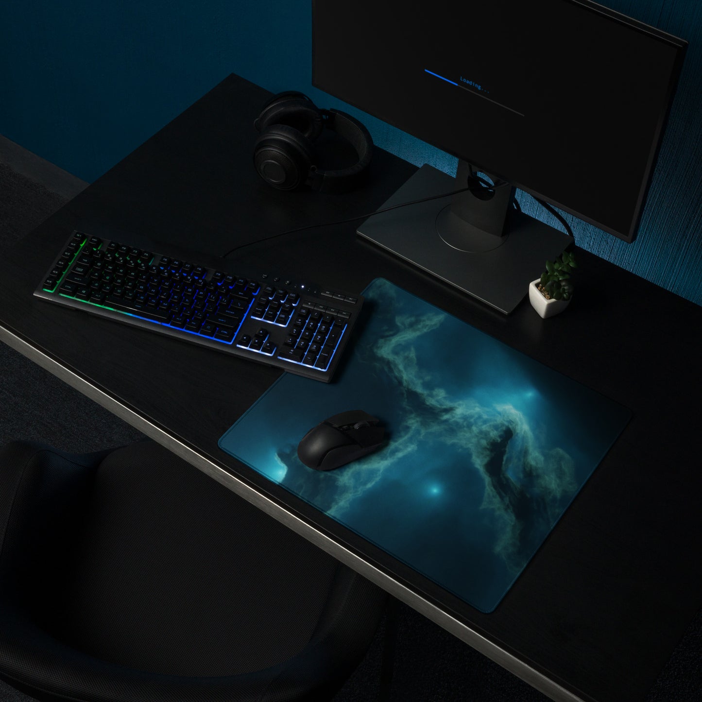 Small and Large sizes, blue nebula Gaming style mouse pad