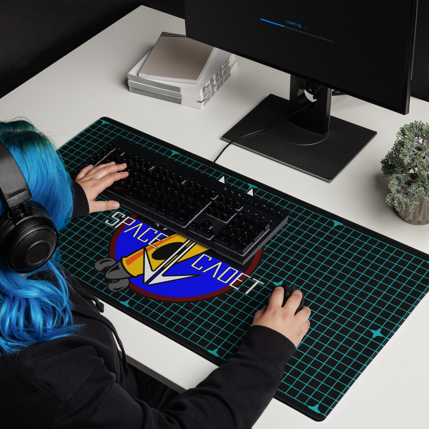 The Space Cadet Grid Gaming mouse pad