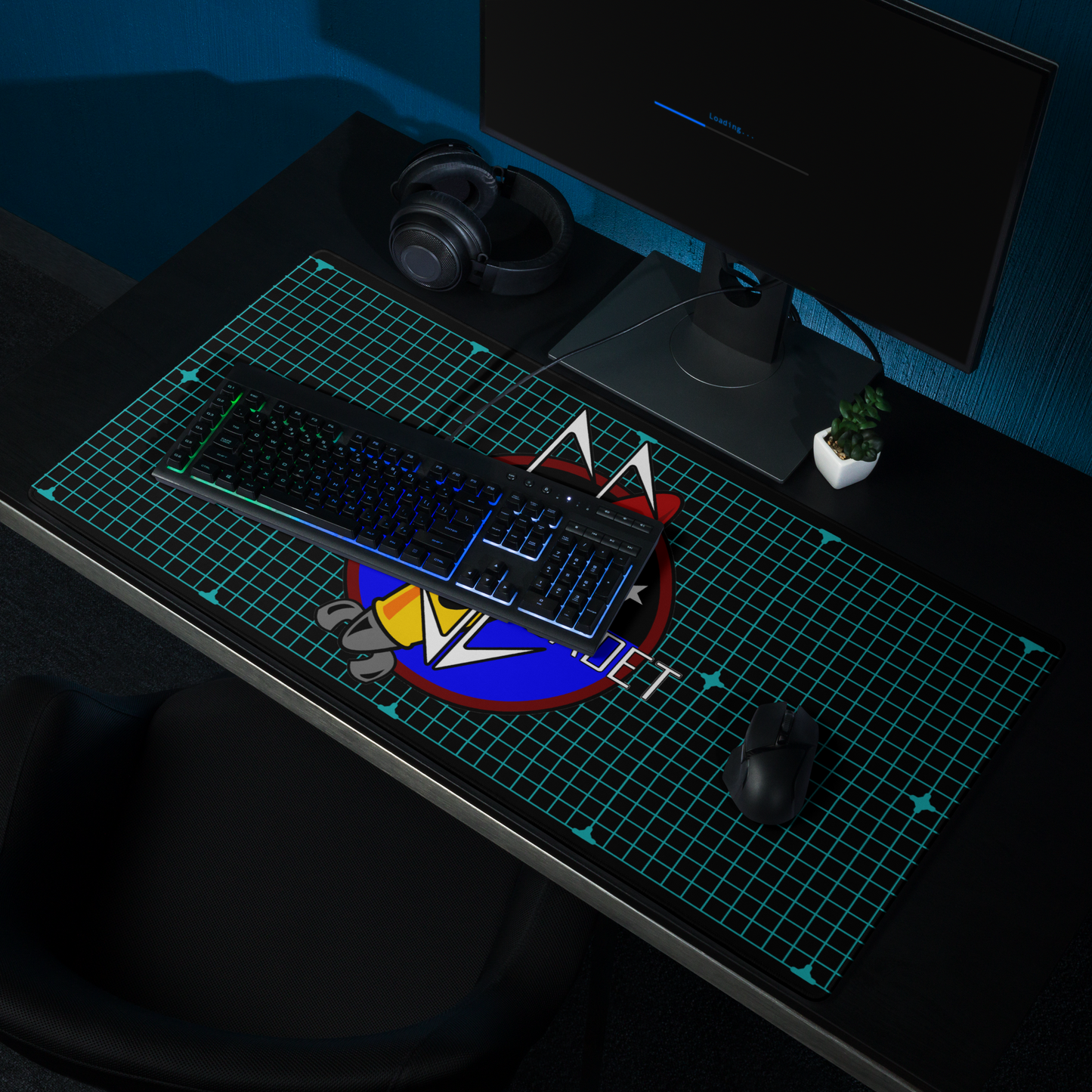 The Space Cadet Grid Gaming mouse pad
