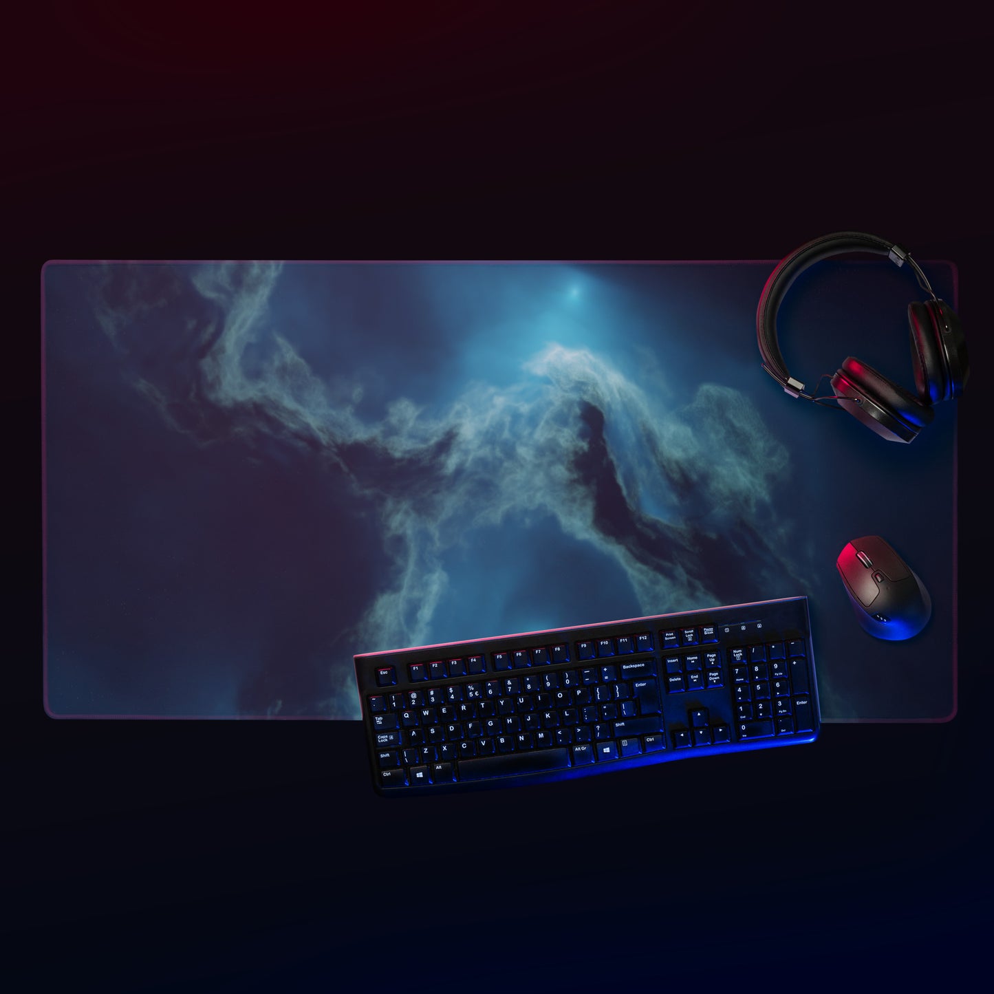 Small and Large sizes, blue nebula Gaming style mouse pad