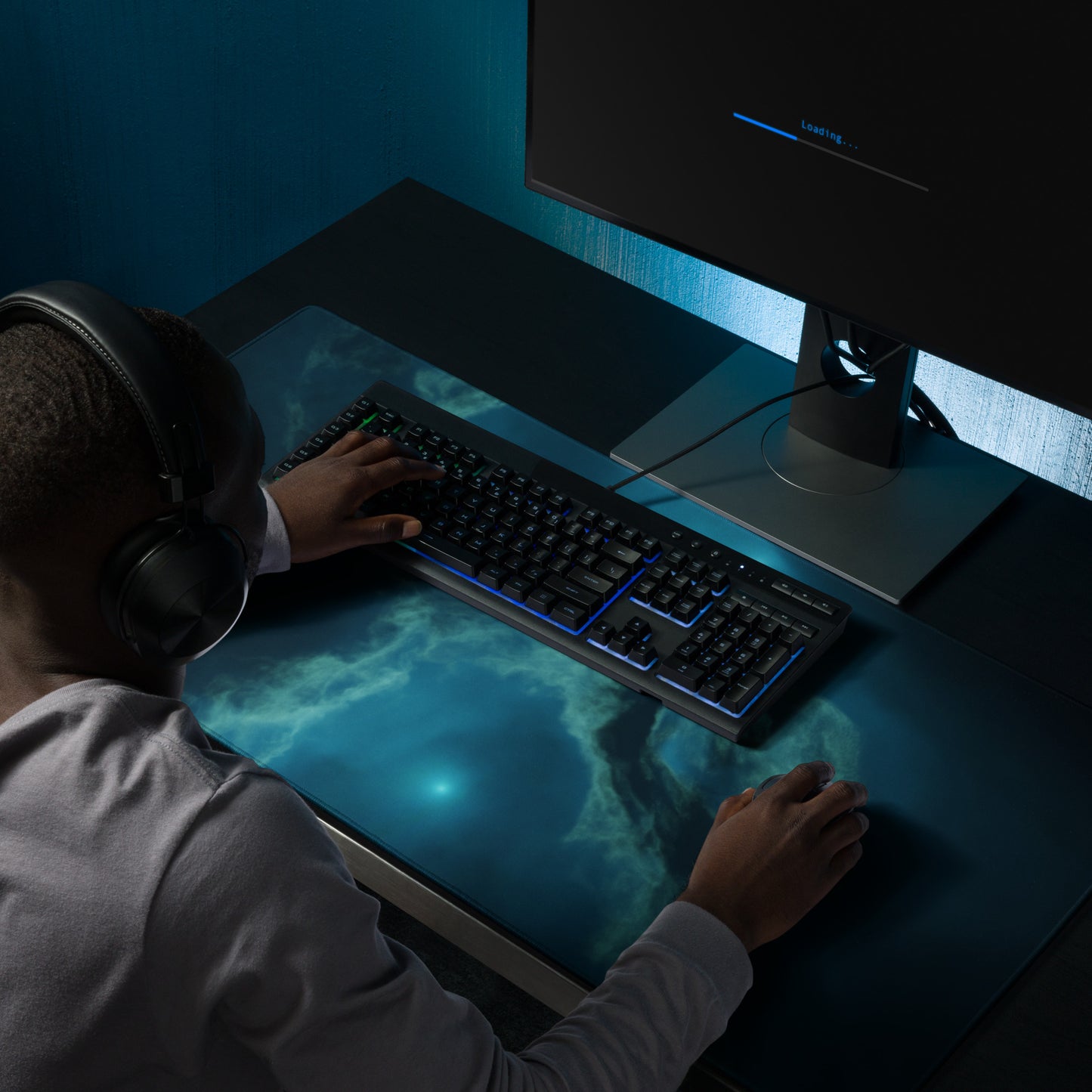 Small and Large sizes, blue nebula Gaming style mouse pad